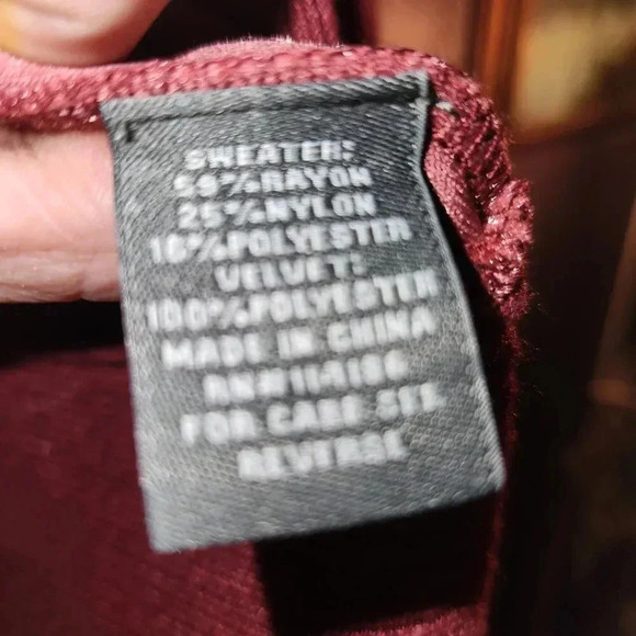 Women's 89th and Madison Open Front Waterfall Cardigan Burgundy - Picture 5 of 8